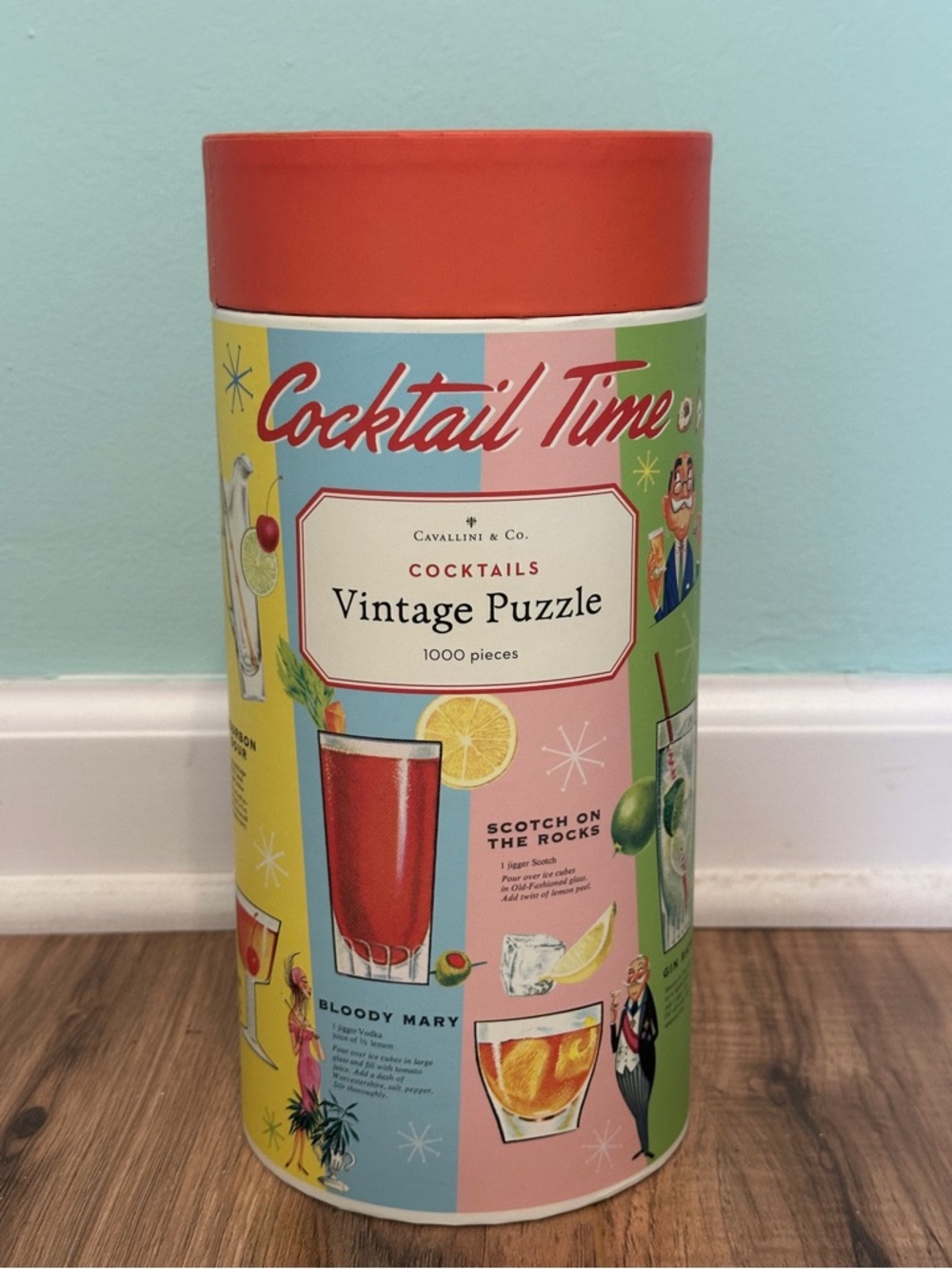 Cocktail Time Vintage Puzzle - Colorful Retro Cocktail Design